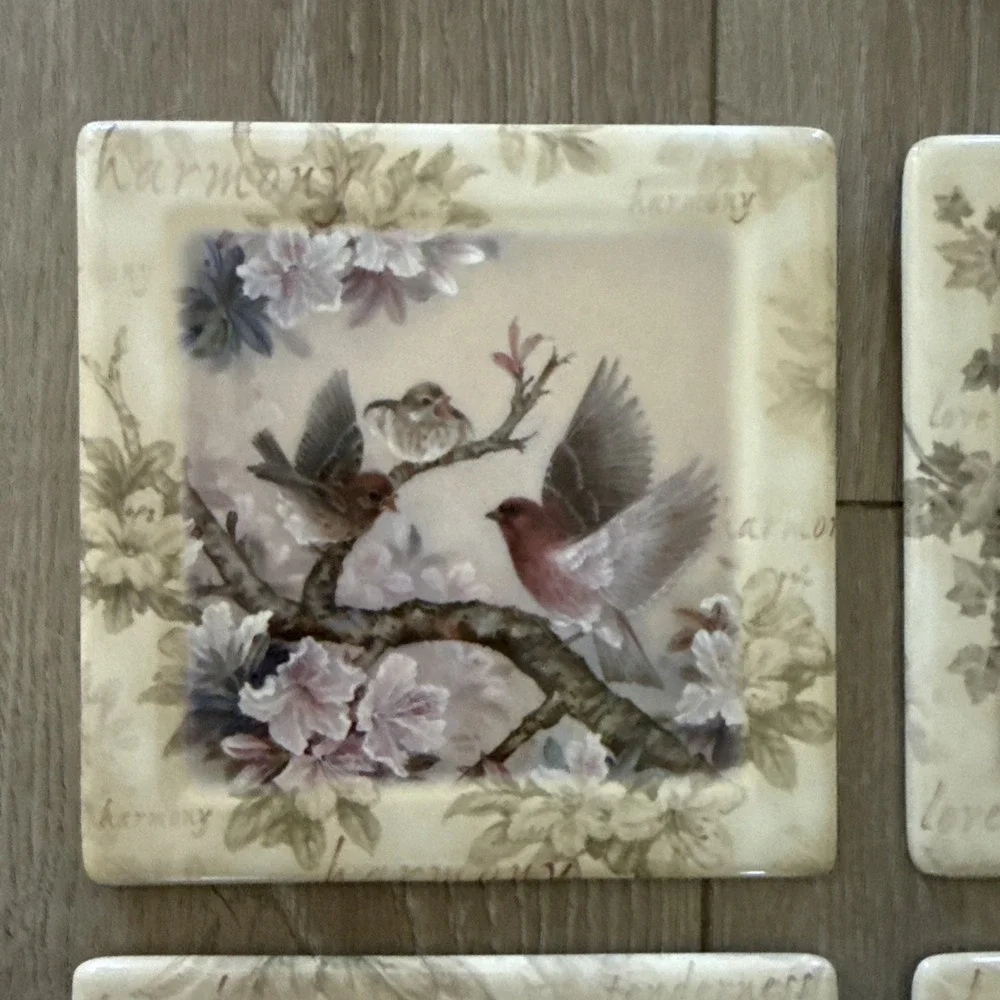 Vintage 4 Plates Bradford Exchange Plates Lena Lius Gentle Expressions 2002 Bird